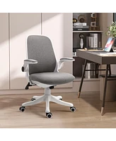 Vinsetto Office Chair Breathable Fabric Rocker with Liftable Armrest Home Office