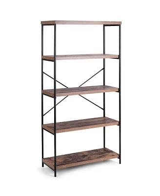 Gouun Multipurpose Open Bookcase Industrial Rack Wide Standing Storage Shelf
