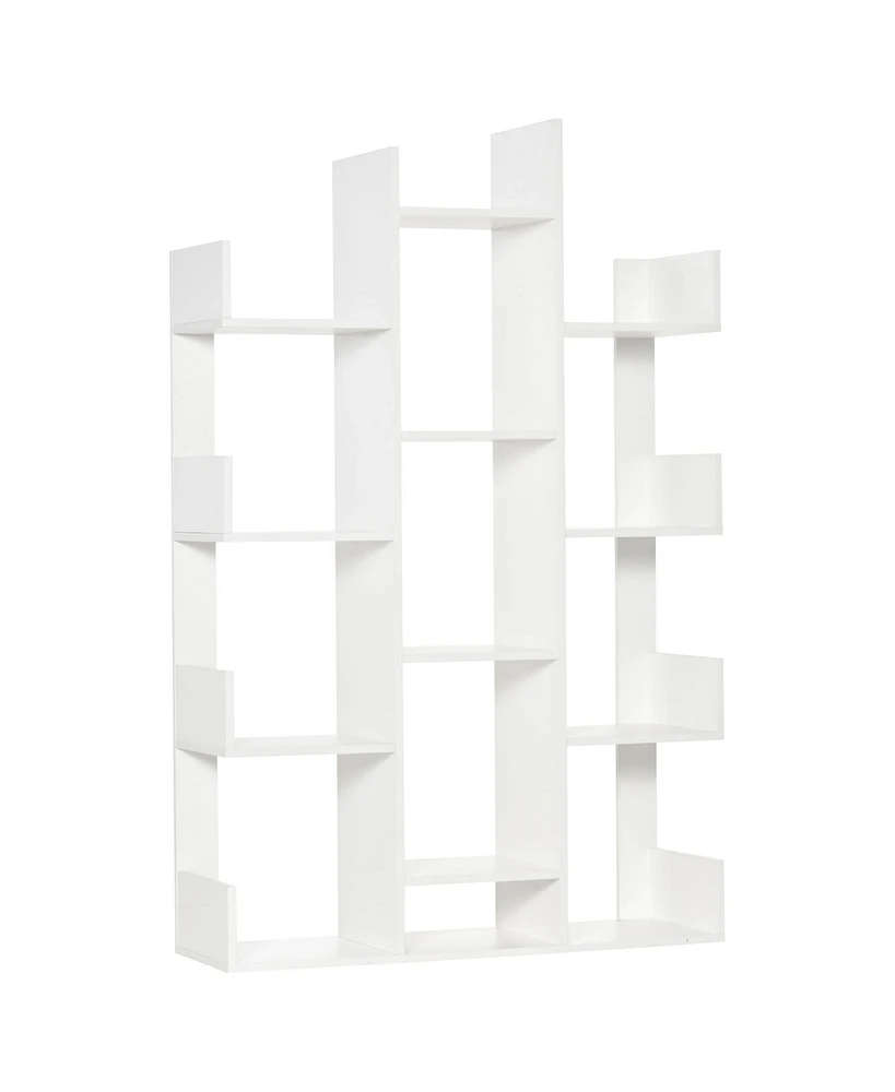 Homcom Freesding Tree Bookshelf with 13 Open Shelves