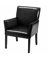 Costway Executive Pu Leather Guest Chair Reception Side Arm Chair