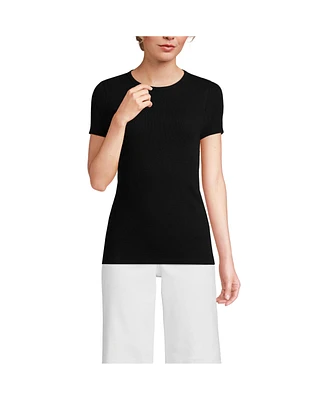 Lands' End Petite Micro Rib T-Shirt