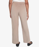Alfred Dunner Women's Telluride Corduroy Elastic Waist Average Length Pleated Pants