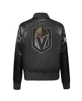 Pro Standard Women's Black Vegas Golden Knights Rhinestone Jewels Satin Full-Snap Jacket