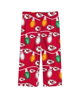 Outerstuff Preschool Kansas City Chiefs Two-Piece Garland Holiday Long Sleeve Pajama Set