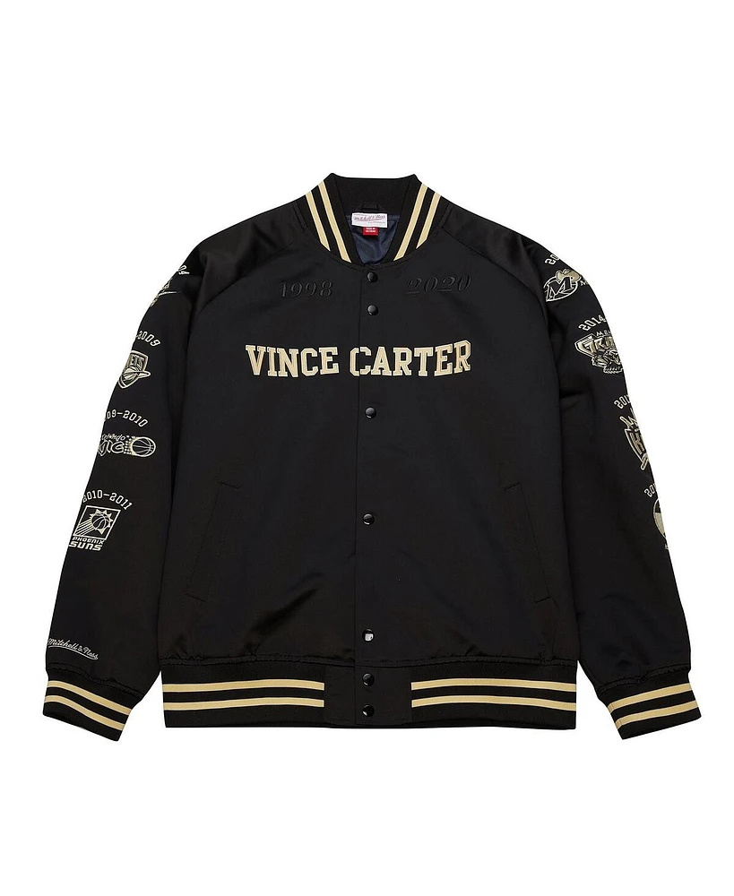 Mitchell & Ness Men's Vince Carter Black 2024 Basketball Hall of Fame Full-Snap Satin Jacket