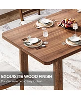 Tribesigns Wood Dining Table for 4-6 People, 63-Inch Farmhouse Kitchen Table with Solid Wood Legs, Rectangular Dinner Table for Dining Room, Kitchen,
