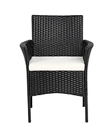 Gouun 2 Pieces Patio Wicker Chairs with Cozy Seat Cushions