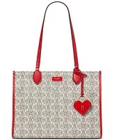 kate spade new york Valentine's Day Spade Flower Coasted Canvas Large Market Tote