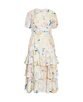 City Chic Plus Garden Of Love Maxi Dress