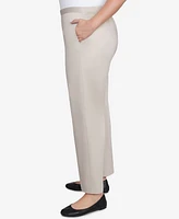 Alfred Dunner Plus Coming Up Roses Sateen Woven Average Length Pants