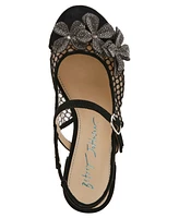 Betsey Johnson Little and Big Girls Sofya Mesh Flats with Flowers