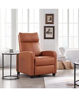Slickblue High-Density Faux Leather Push Back Recliner Chair Stylish and Comfortable Seating