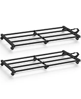 Mr Ironstone Under Bed Storage Cart with Wheels - Black 2 Pcs Rolling Metal Organizer for Under Bed Storage Containers