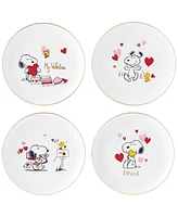 Lenox Snoopy Valentine's Day Assorted Accent Plates, Set of 4