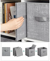 Slickblue Set of 6 Storage Cubes, 13-Inch Non-Woven Fabric Bins with Double Handles for Organization