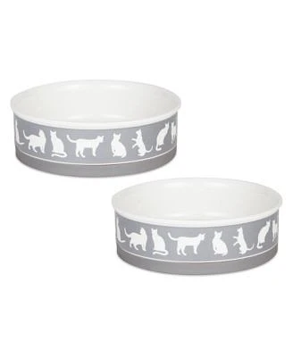 Bone Dry Cats Meow Pet Bowl Set 2