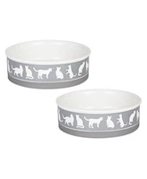 Bone Dry Cats Meow Pet Bowl Set 2