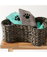 Bone Dry Microfiber Pet Towel Set 3 Piece Embroidered Paw Print