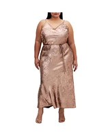 City Chic Plus Kaia Metallic Slip Dress