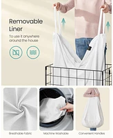 Slickblue Collapsible Laundry Hamper with Removable Washable Liner & Metal Wire Frame for Bedroom or Bathroom