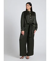 Eloquii Plus Size Satin Trouser