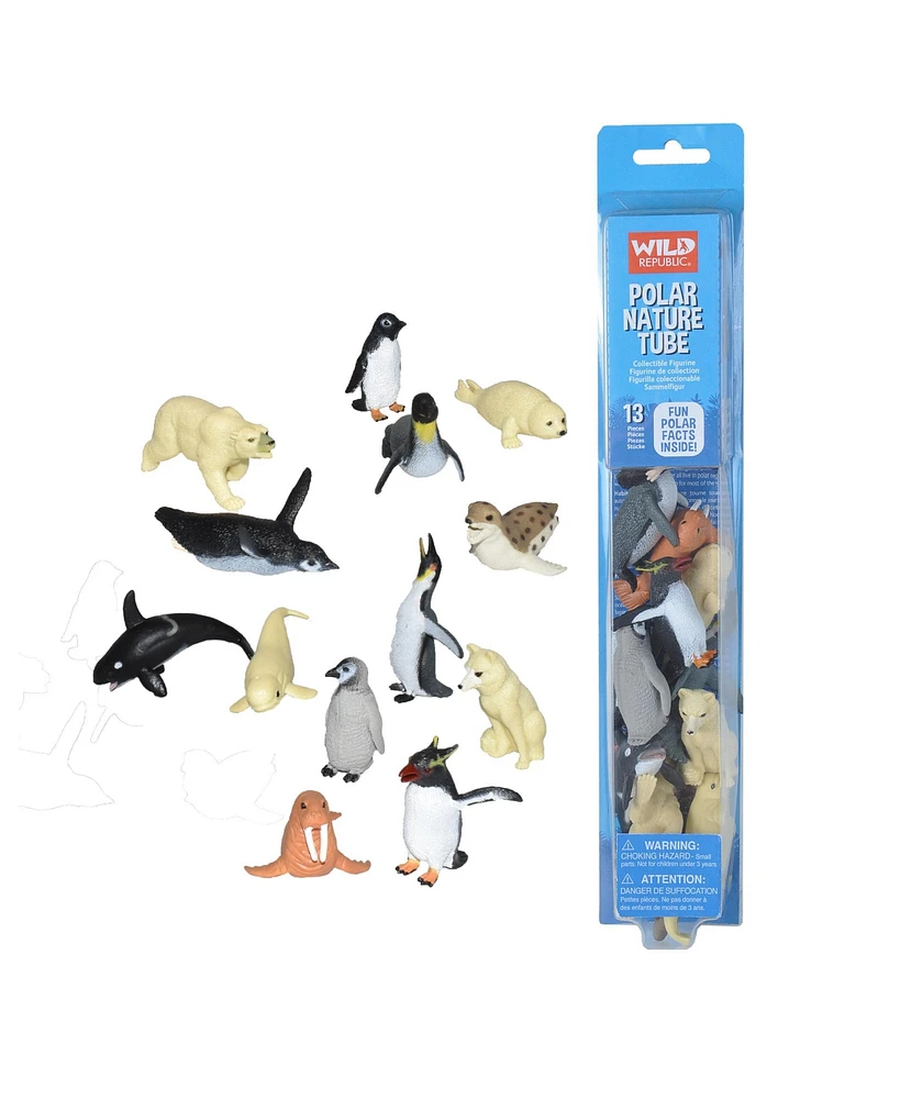 Wild Republic Nature Tube Polar Figurines, 13 Pieces