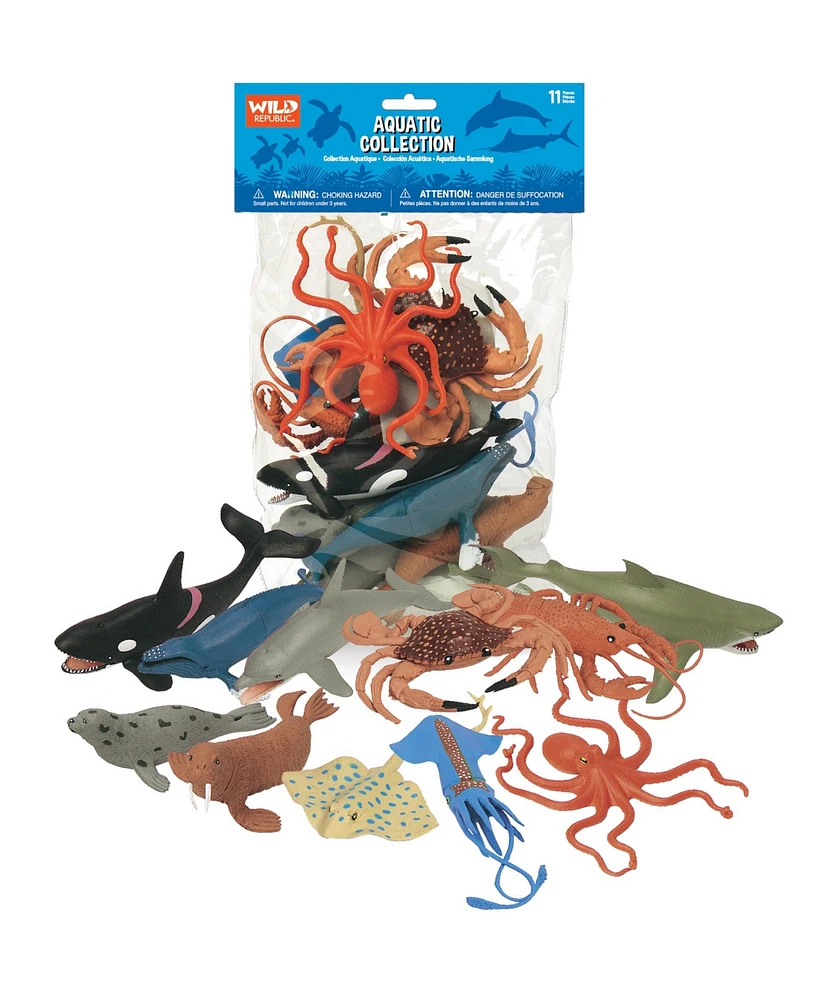 Wild Republic Polybag Aquatic Figurines, 11 Pieces