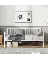 Gouun Metal Daybed Twin Bed Frame Stable Steel Slats Sofa Bed