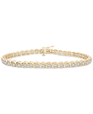 Diamond Swirl Link Tennis Bracelet (3 ct. t.w) in 10k Gold, Exclusively at Macy's