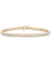 Diamond Swirl Link Tennis Bracelet (3 ct. t.w) in 10k Gold, Exclusively at Macy's