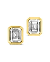 Sterling Forever Camille Bezel Cubic Zirconia Stud Earrings