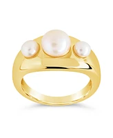 Sterling Forever Finlee Studded Mother of Pearl Statement Ring