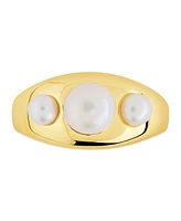 Sterling Forever Finlee Studded Mother of Pearl Statement Ring