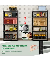 Costway 4 Pcs 5 Tier Adjustable Garage Shelving Unit with 2200 lbs Max Load for Warehouse