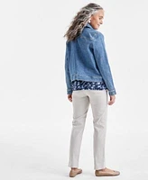 Style Co Printed Top Denim Jacket Straight Jeans Exclusively At Macys