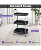 Gouun 3 Layer Detailing Tool Utility Cart Tool Organizer Mobile Rolling Cart with Multiple Divider
