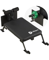 LifePro Nordic Curl Workout Bench - Hamstring and Glute Machine with Wheels for 1-Foot and 2-Foot Plates.