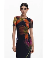 Desigual Women's Tulle flower dress