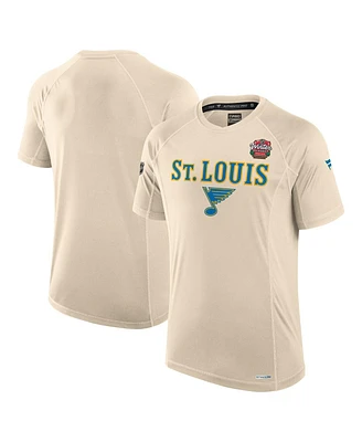 Fanatics Men's Tan St. Louis Blues 2025 Nhl Winter Classic Authentic Pro Poly Tech T-Shirt