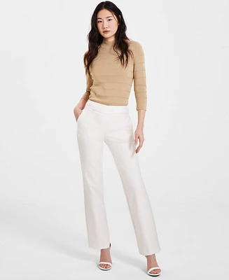 Anne Klein Women's Grace Mid Rise Straight-Leg Pants