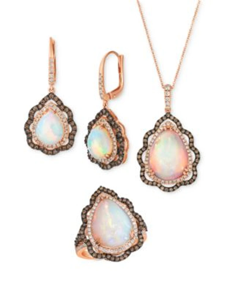 Le Vian Neopolitan Opal Nude Diamond Chocolate Diamond Ring Earrings Pendant Necklace Collection In 14k Strawberry Gold