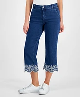 Style & Co Petite High-Rise Wide-Leg Cropped Jeans, Exclusively at Macy's