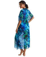 Mimi Flamingo Women's Dune Printed Midi V-Neck Caftan