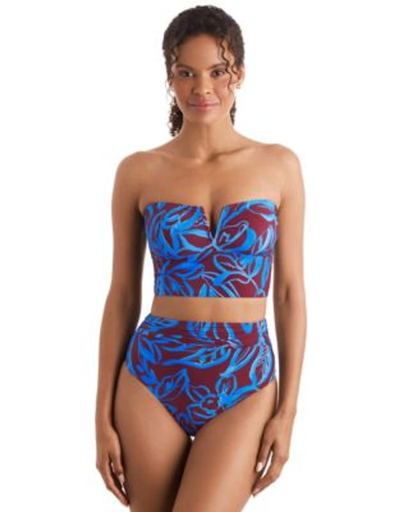 Mimi Flamingo Womens Printed Convertible Tankini Top Morgan High Waist Bikini Bottoms