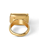 Jessica Simpson Gold-Tone Smoky Black Rectangle Stone Ring