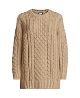 Lands' End Women's Oversized Drifter Cable Tunic Sweater