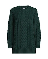 Lands' End Women's Oversized Drifter Cable Tunic Sweater