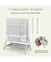 Gouun Portable Bedside Bassinet with 7 Adjustable Heights