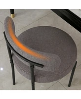Dyhome Boucle Dining Chairs Set of 1, Upholstered with Black Metal Legs, Modern Accent Chair