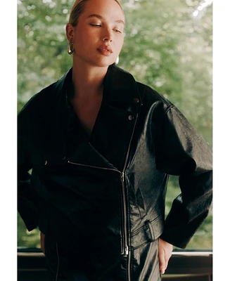 Eloquii Plus Boxy Faux Leather Jacket